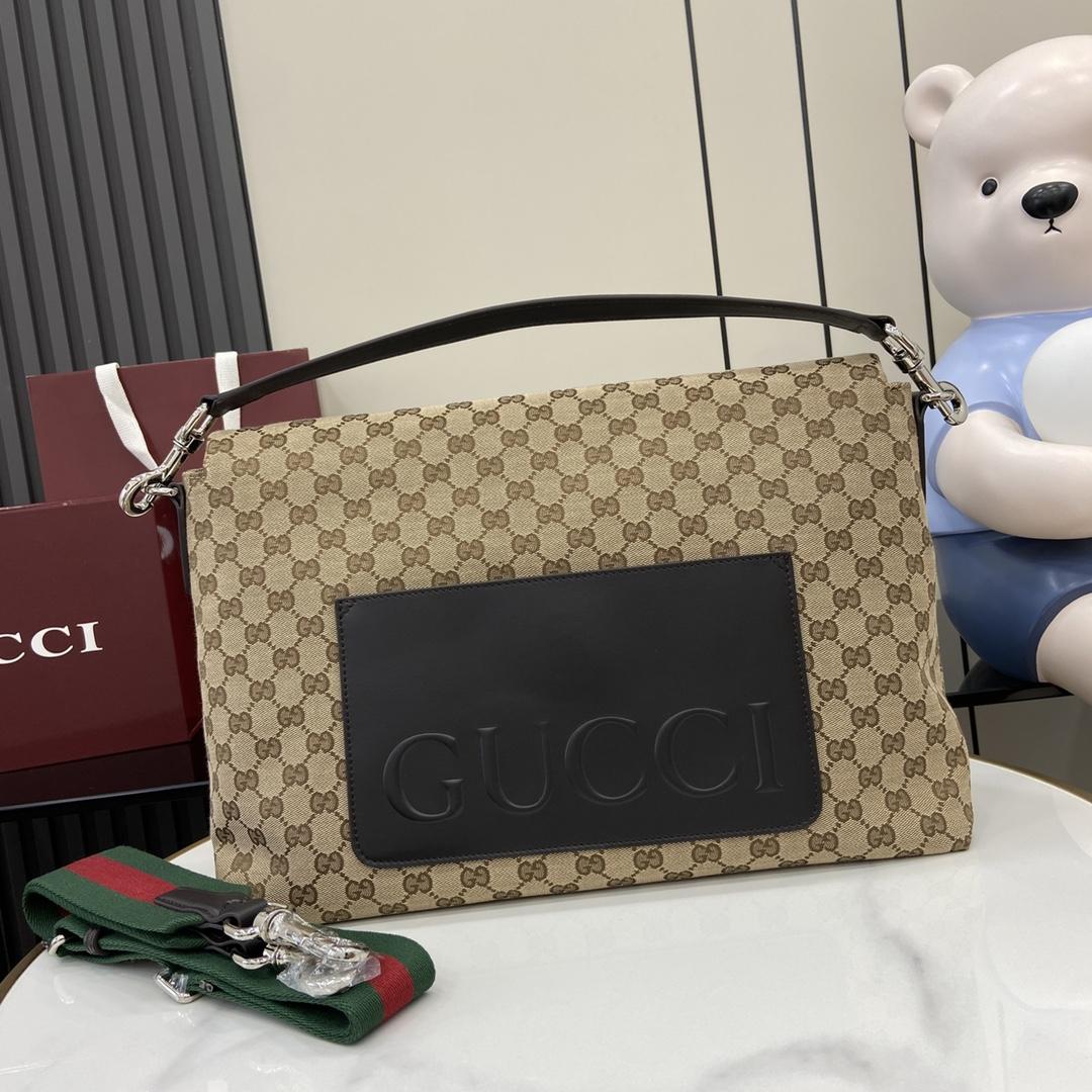 Gucci Medium GG Crossbody Bag With Web - PerfectKickZ