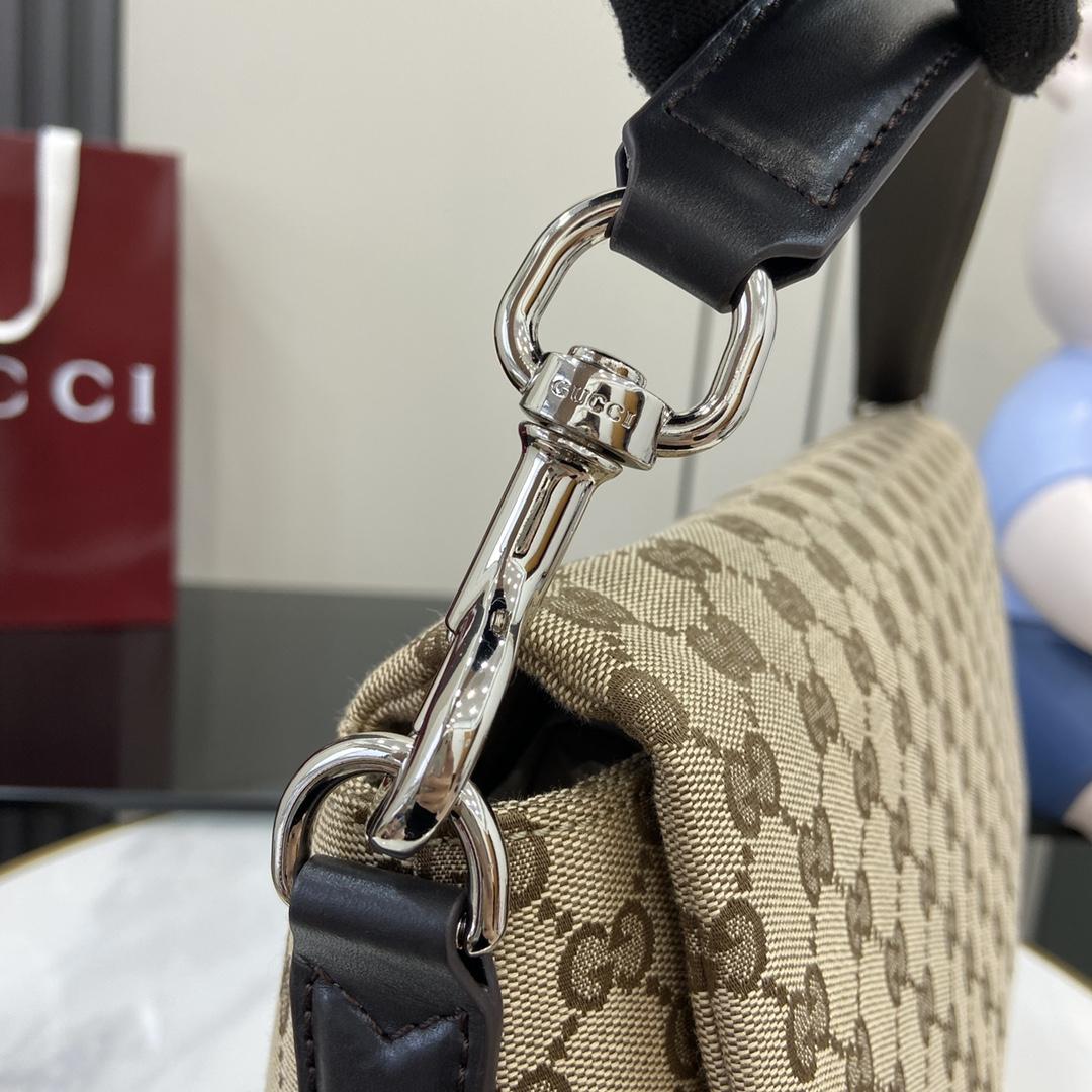 Gucci Medium GG Crossbody Bag With Web - PerfectKickZ