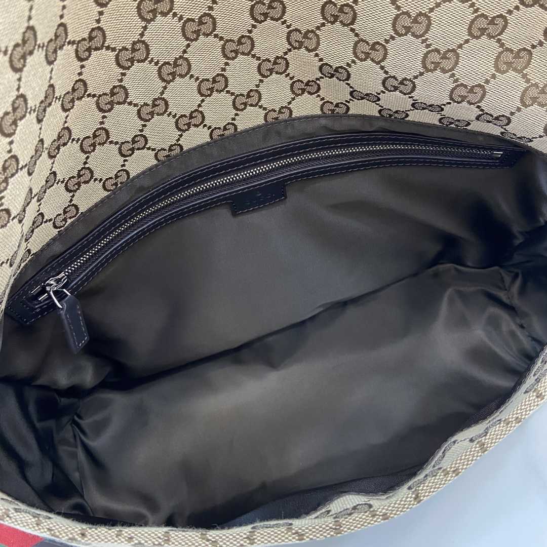 Gucci Medium GG Crossbody Bag With Web - PerfectKickZ