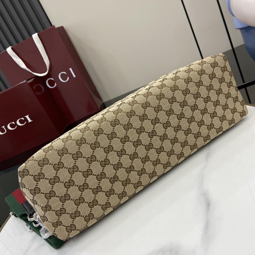 Gucci Medium GG Crossbody Bag With Web - PerfectKickZ