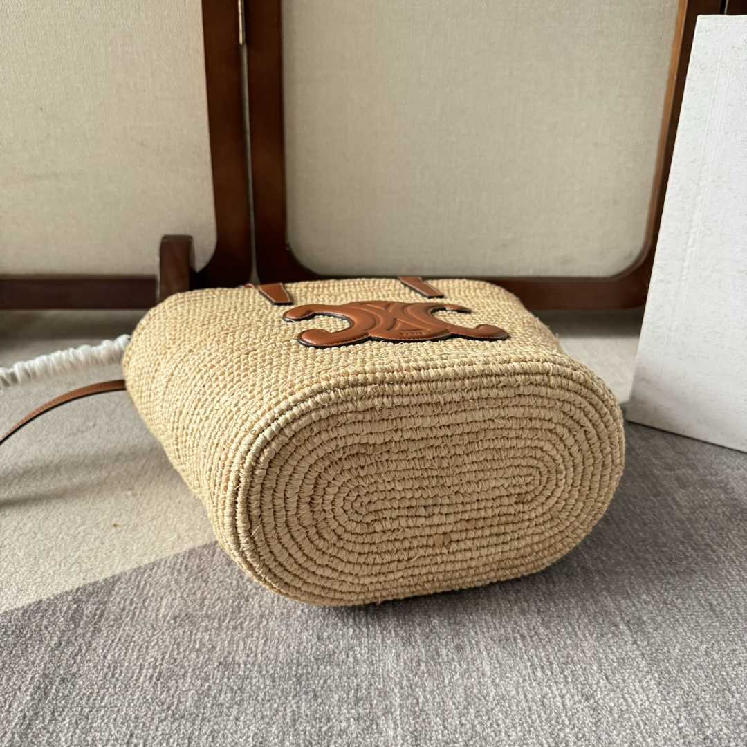 Celine Teen Supple Celine Classic Panier In Raffia And Calfskin - PerfectKickZ