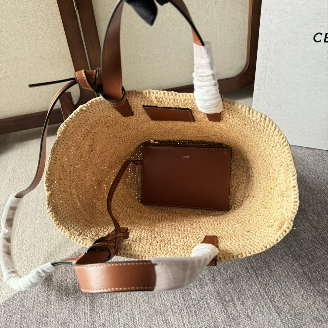 Celine Teen Supple Celine Classic Panier In Raffia And Calfskin - PerfectKickZ