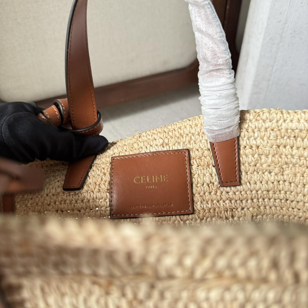 Celine Teen Supple Celine Classic Panier In Raffia And Calfskin - PerfectKickZ