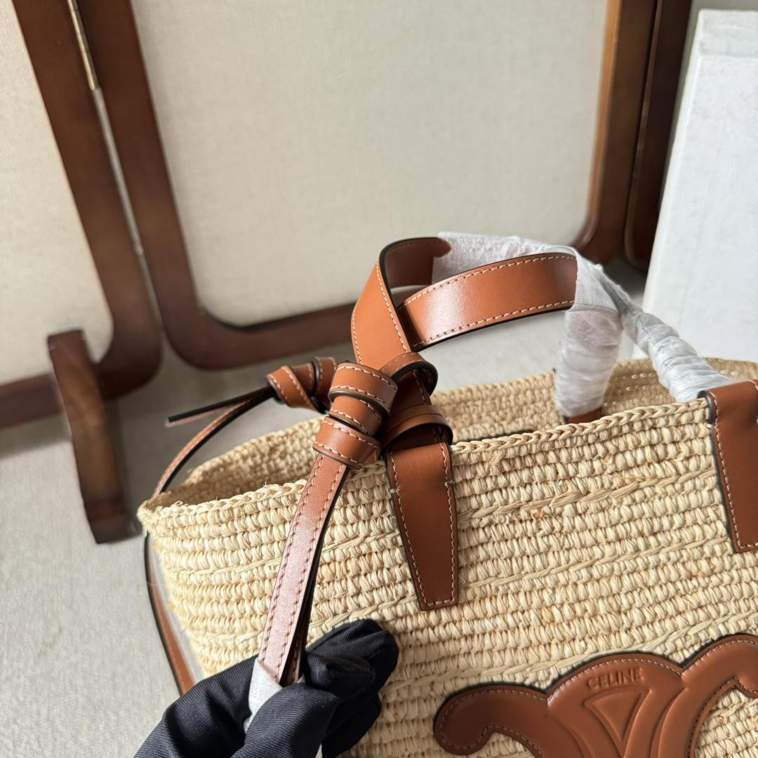 Celine Teen Supple Celine Classic Panier In Raffia And Calfskin - PerfectKickZ