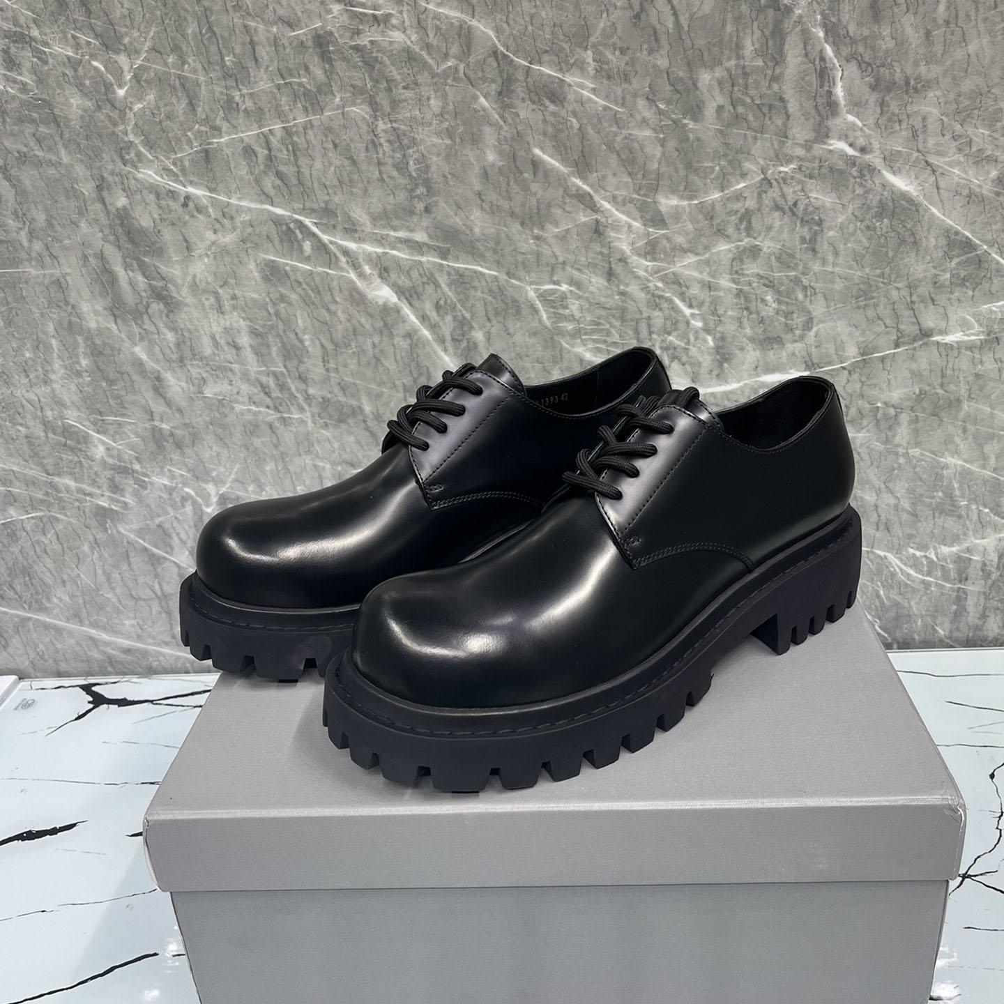 Balenciaga Hummer Derbie In Black Matte Calfskin - PerfectKickZ