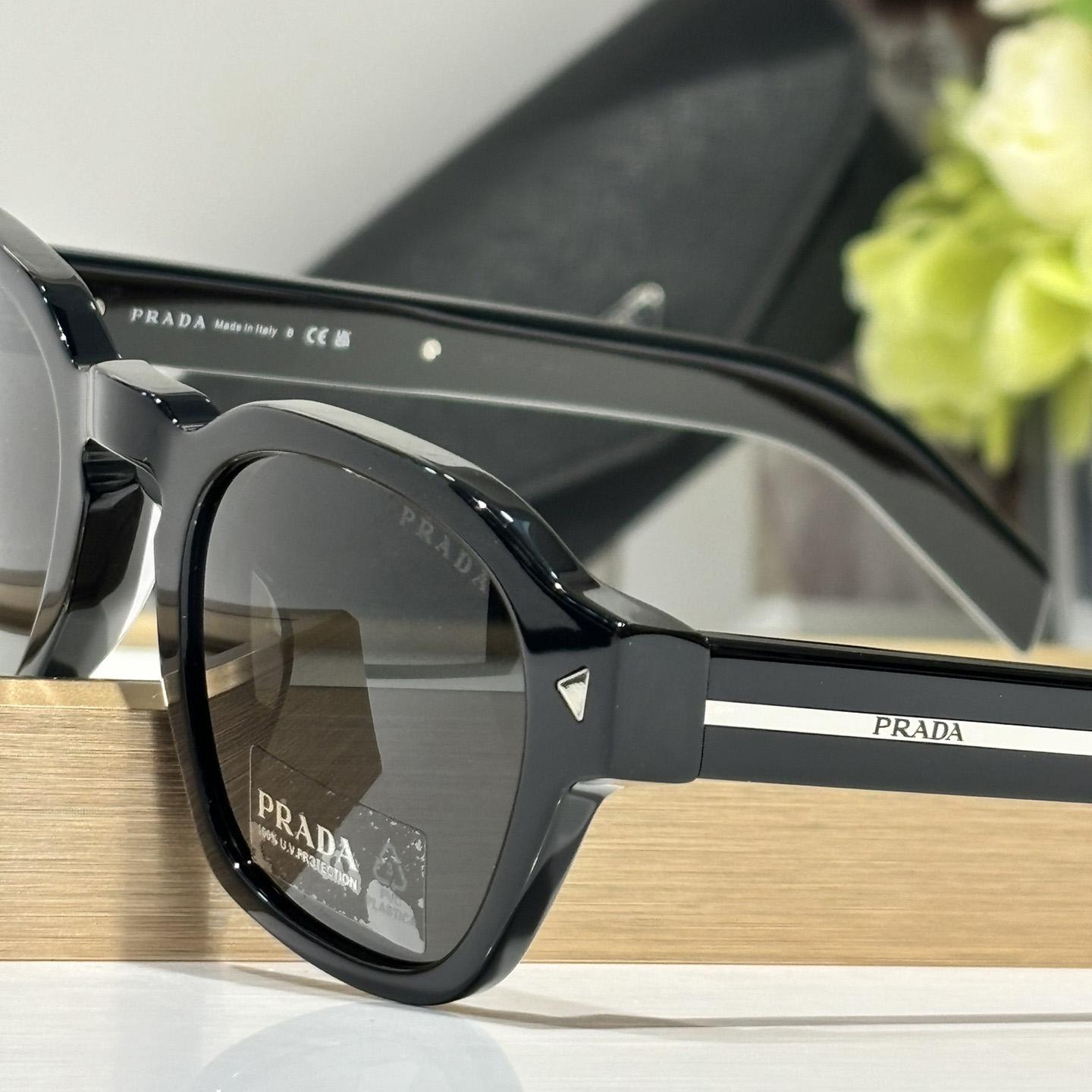 Prada Sunglasses With Iconic Metal Plaque   SPR A16SF - PerfectKickZ