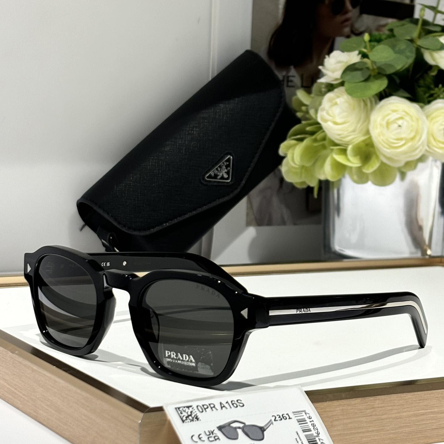 Prada Sunglasses With Iconic Metal Plaque   SPR A16SF - PerfectKickZ