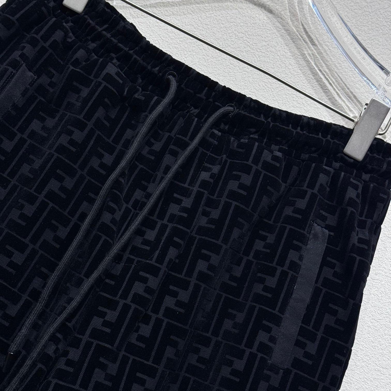 Fendi Black Piqué Pants - PerfectKickZ