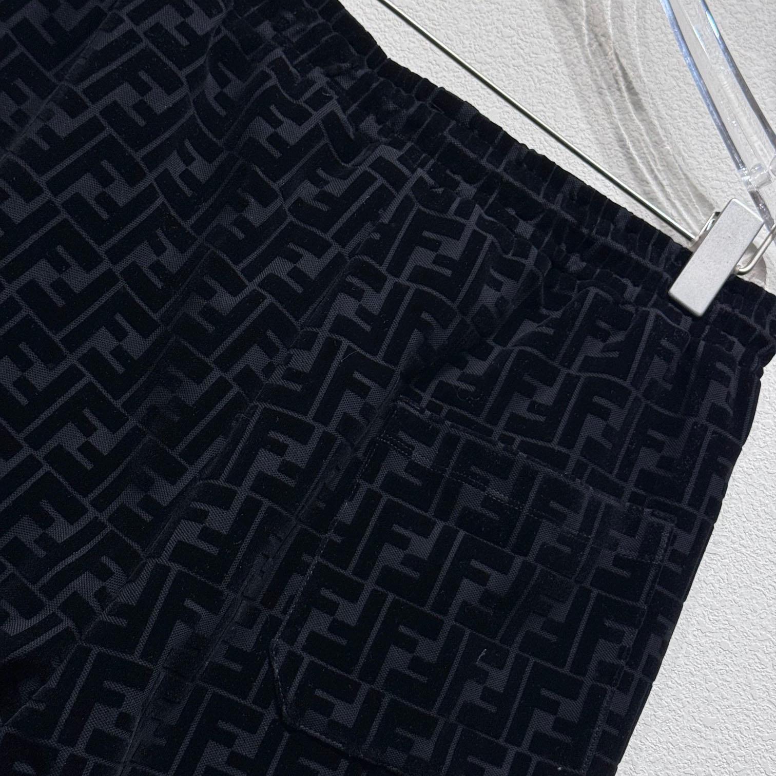 Fendi Black Piqué Pants - PerfectKickZ