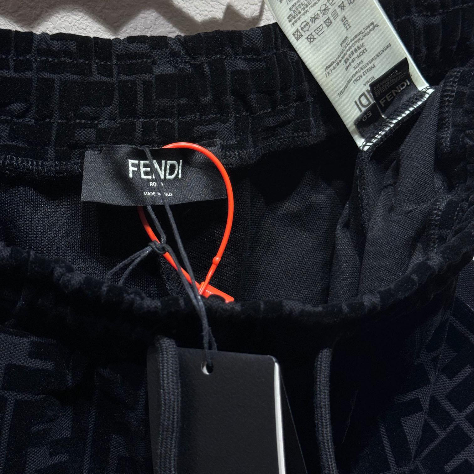 Fendi Black Piqué Pants - PerfectKickZ