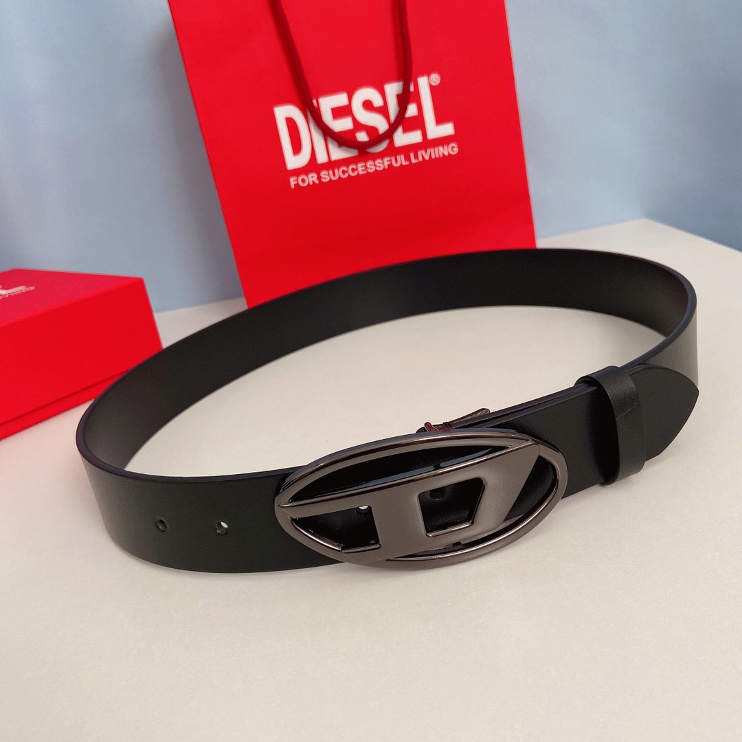 Diesel Black B-1dr Belt   4cm - PerfectKickZ