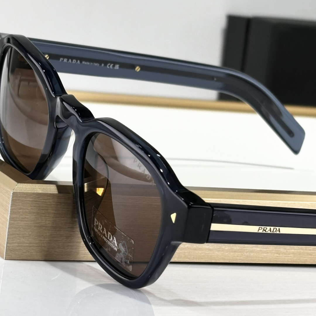 Prada Sunglasses With Iconic Metal Plaque   SPR A16SF - PerfectKickZ