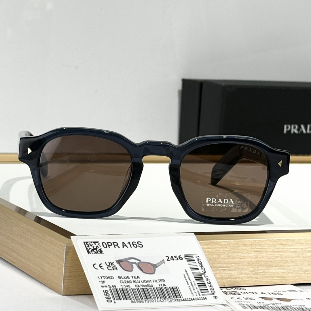 Prada Sunglasses With Iconic Metal Plaque   SPR A16SF - PerfectKickZ