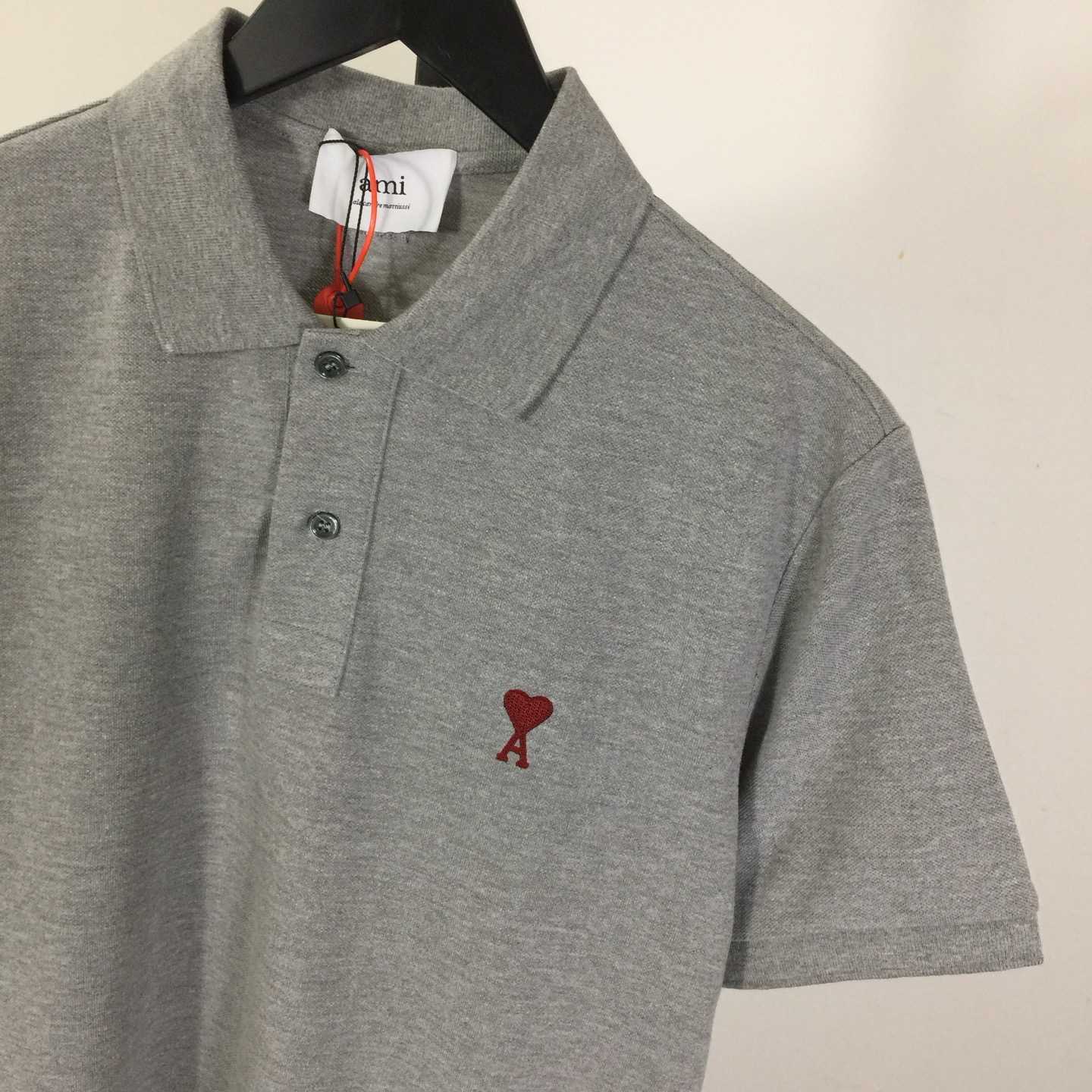 Ami Paris Ami De Coeur Embroidered Polo Shirt - PerfectKickZ