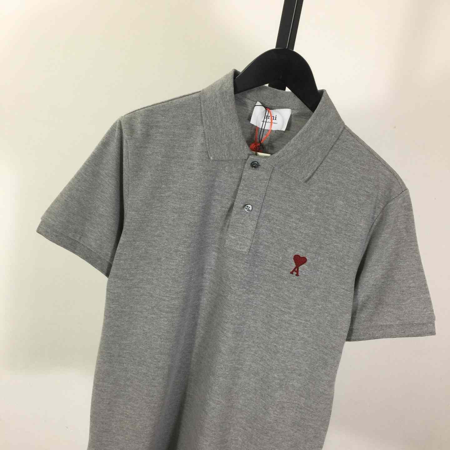 Ami Paris Ami De Coeur Embroidered Polo Shirt - PerfectKickZ
