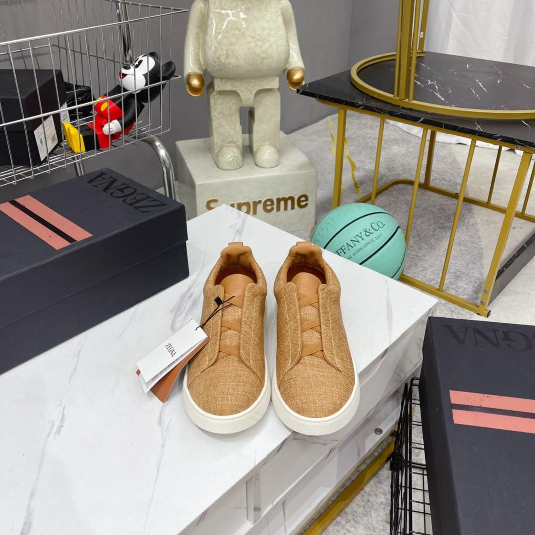 Zegna Triple Stitch Canvas Sneakers - PerfectKickZ