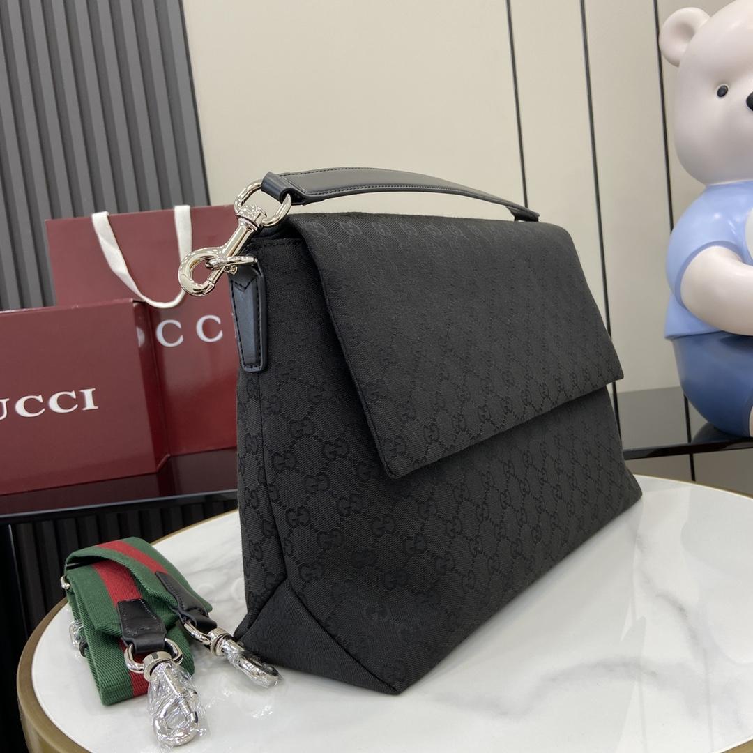 Gucci Medium GG Crossbody Bag With Web - PerfectKickZ
