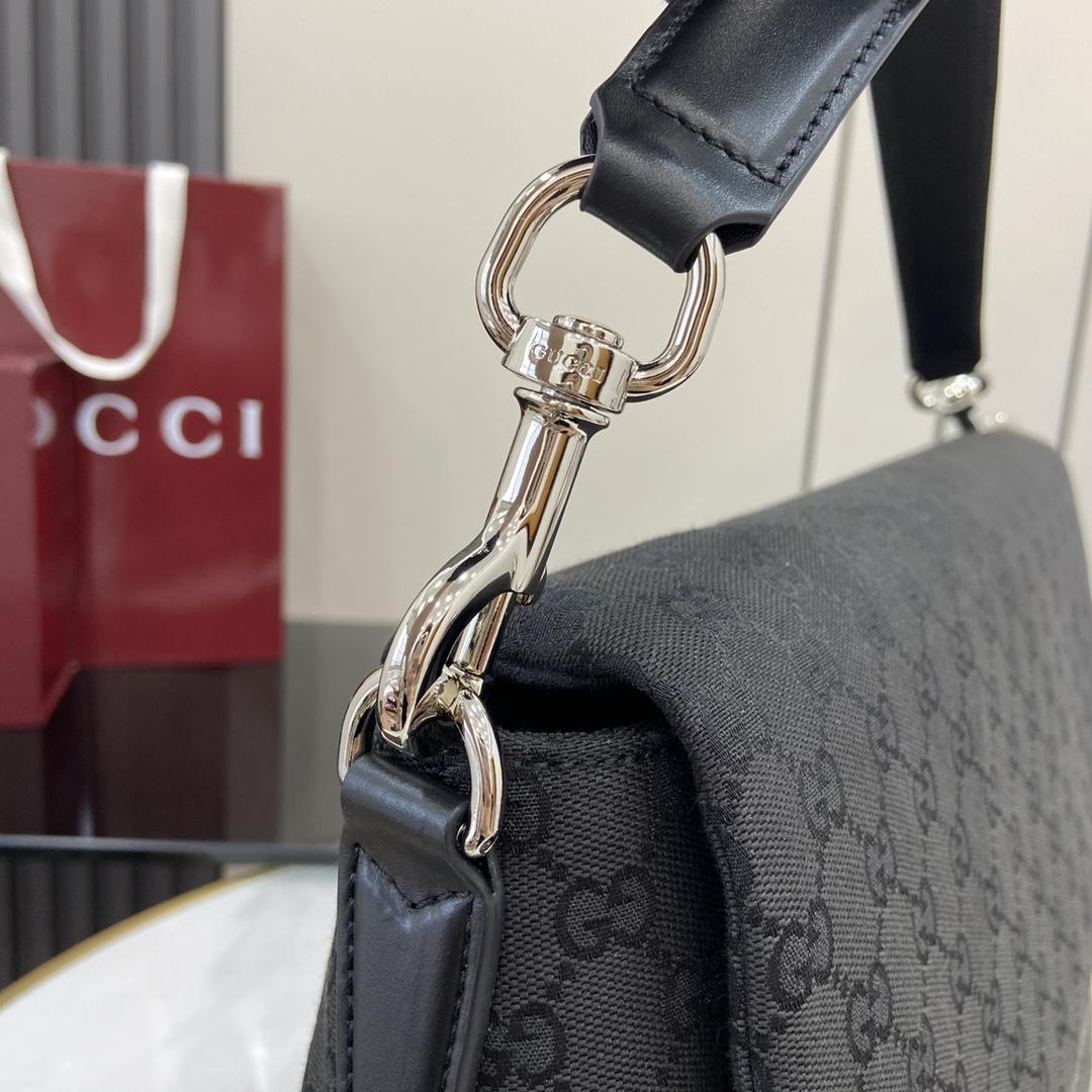 Gucci Medium GG Crossbody Bag With Web - PerfectKickZ