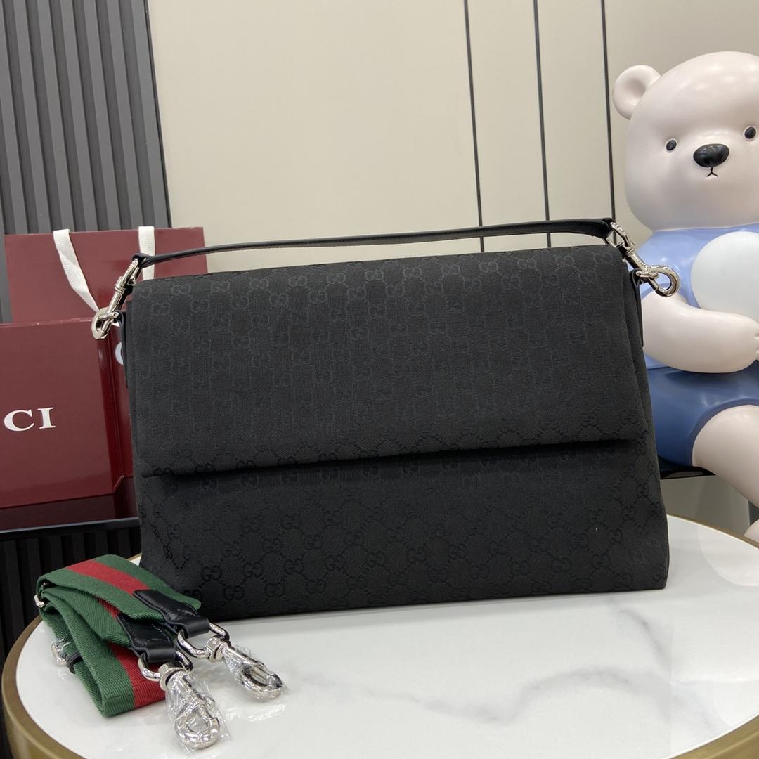 Gucci Medium GG Crossbody Bag With Web - PerfectKickZ