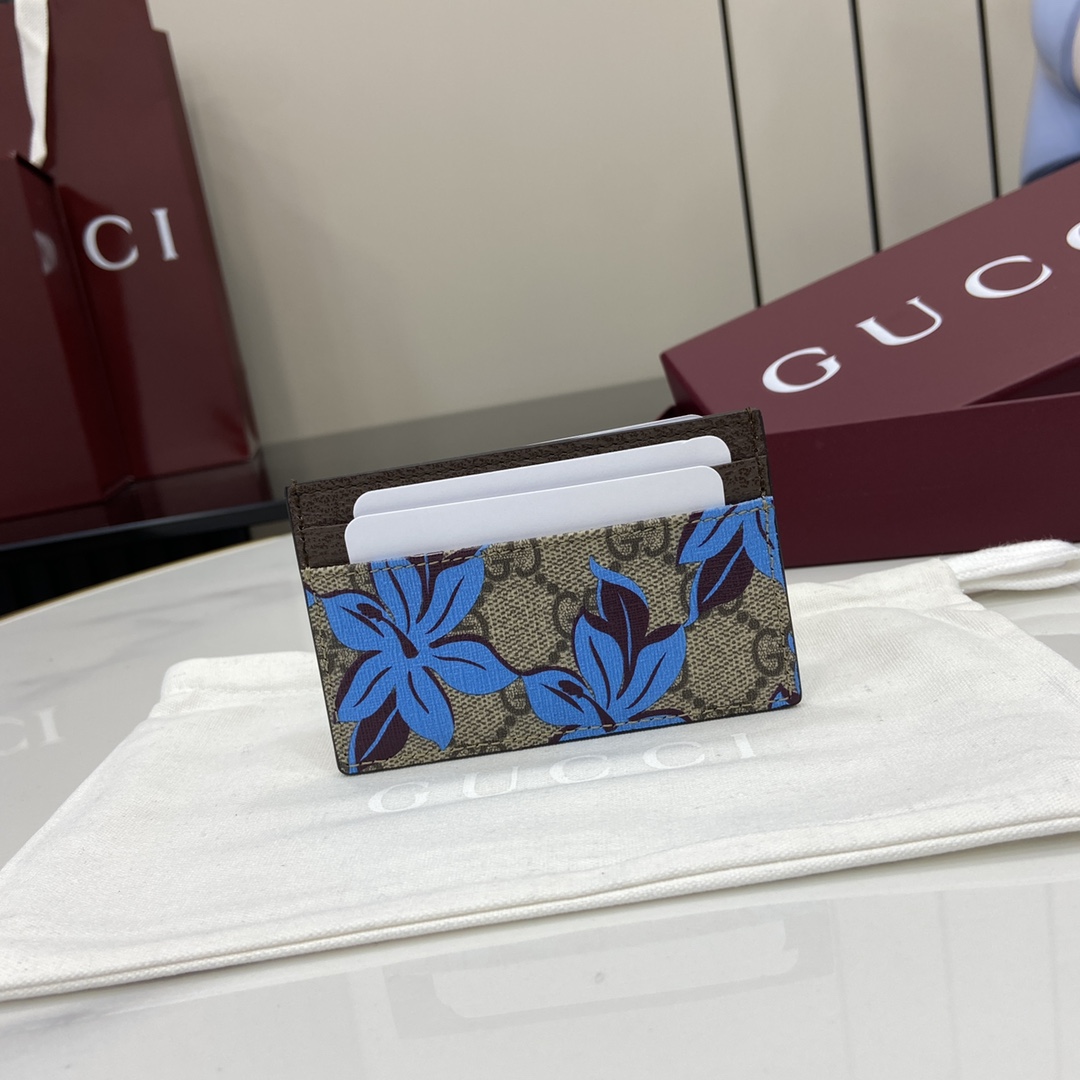 Gucci GG Printed Card Case Wallet - PerfectKickZ