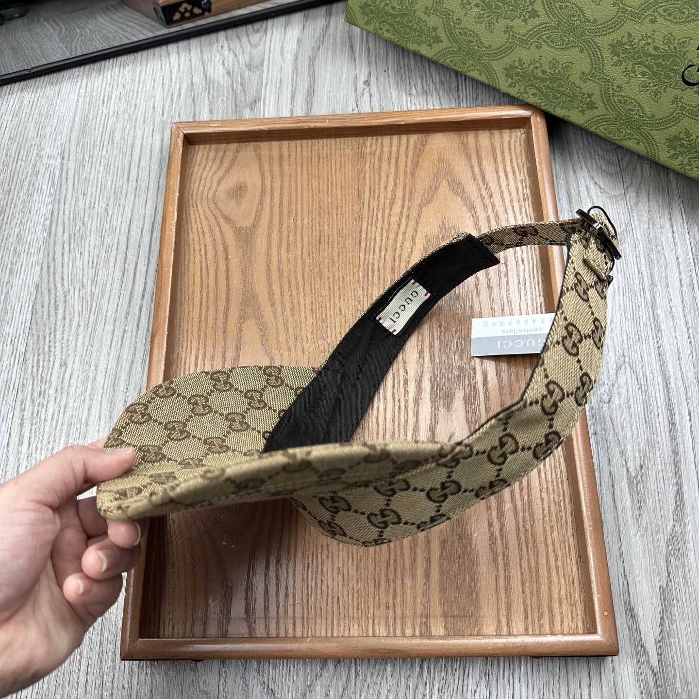 Gucci Original GG Canvas Visor With Web - 