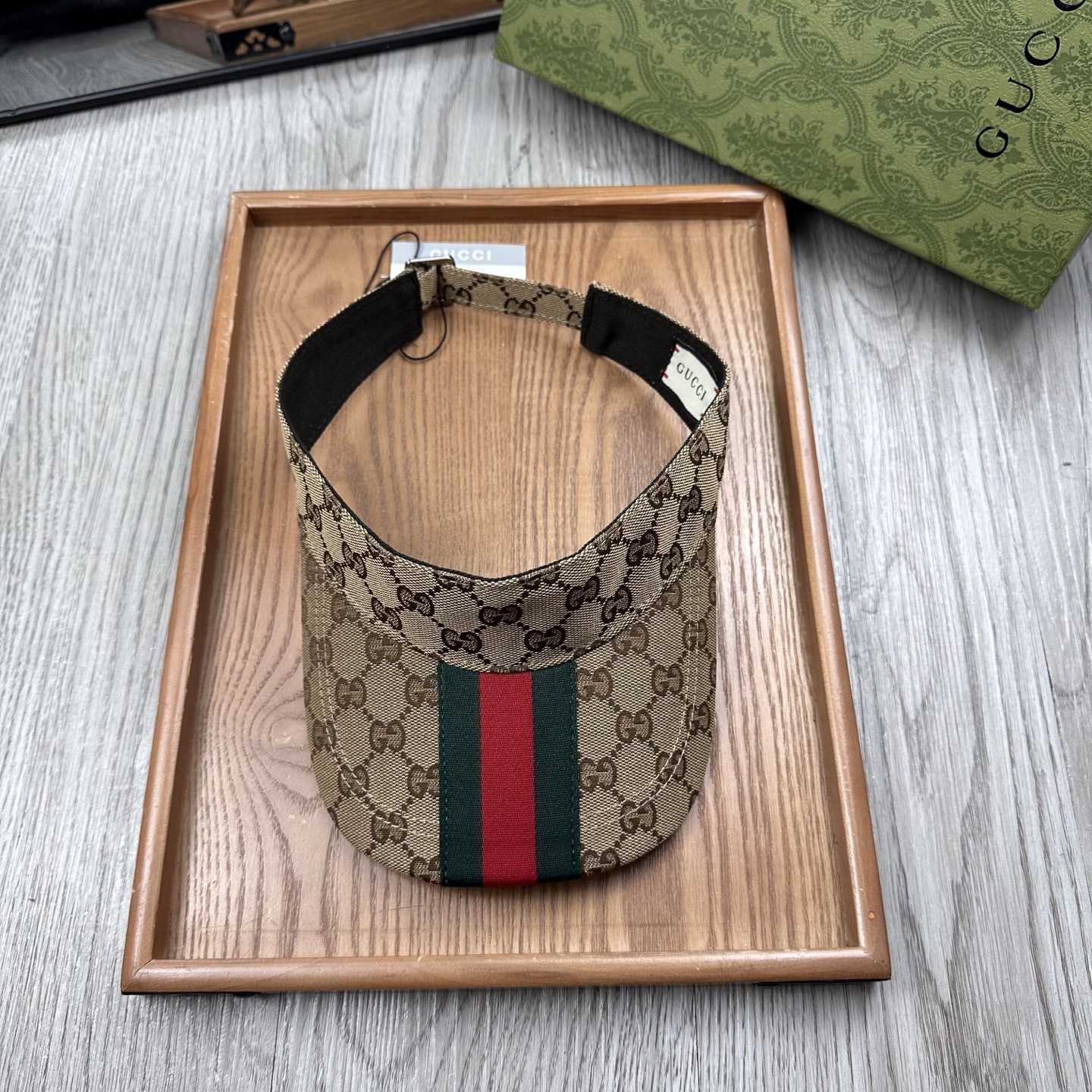 Gucci Original GG Canvas Visor With Web - PerfectKickZ