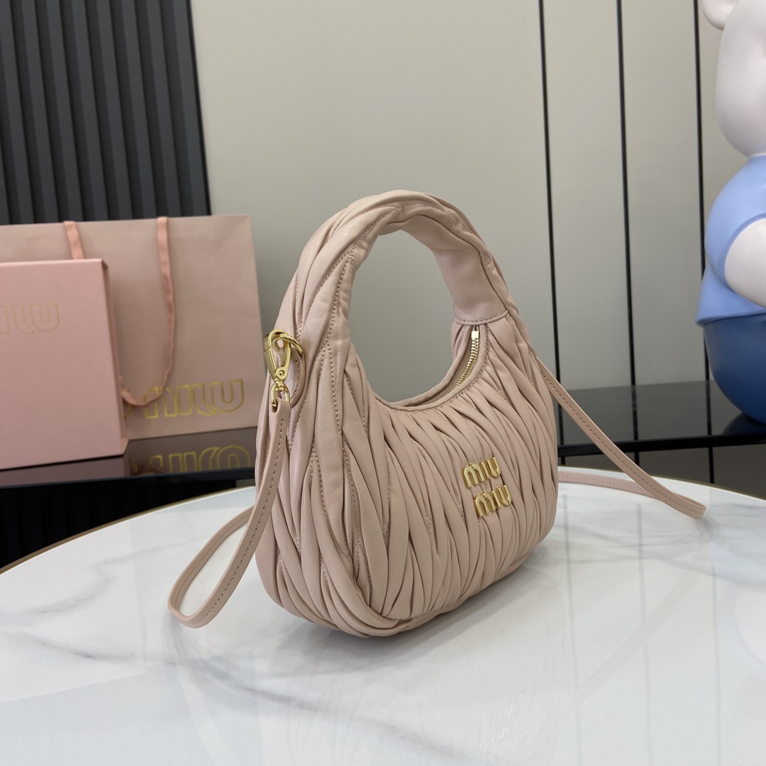 Miu Miu Wander Matelassé Nappa Leather Hobo Bag - PerfectKickZ