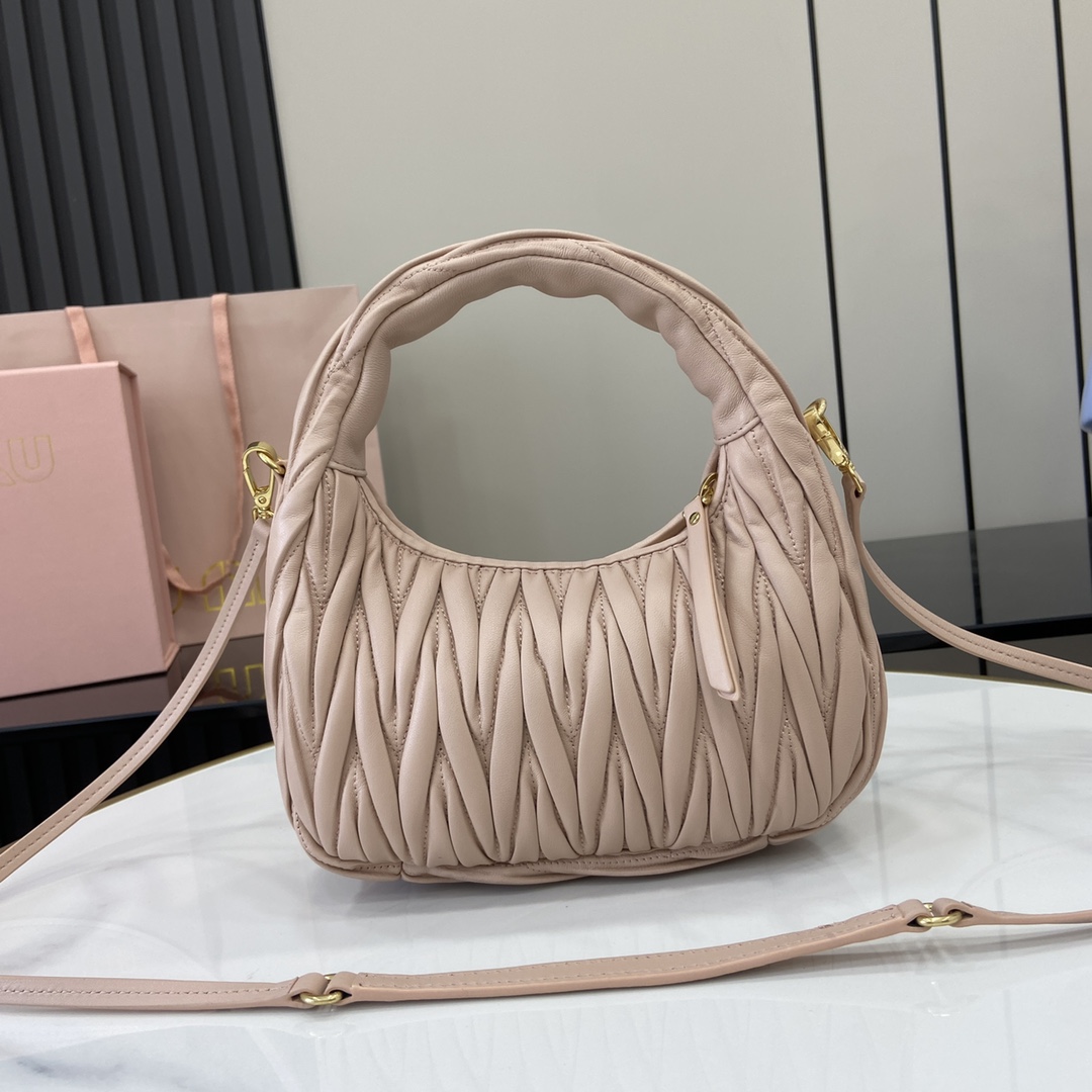 Miu Miu Wander Matelassé Nappa Leather Hobo Bag - PerfectKickZ