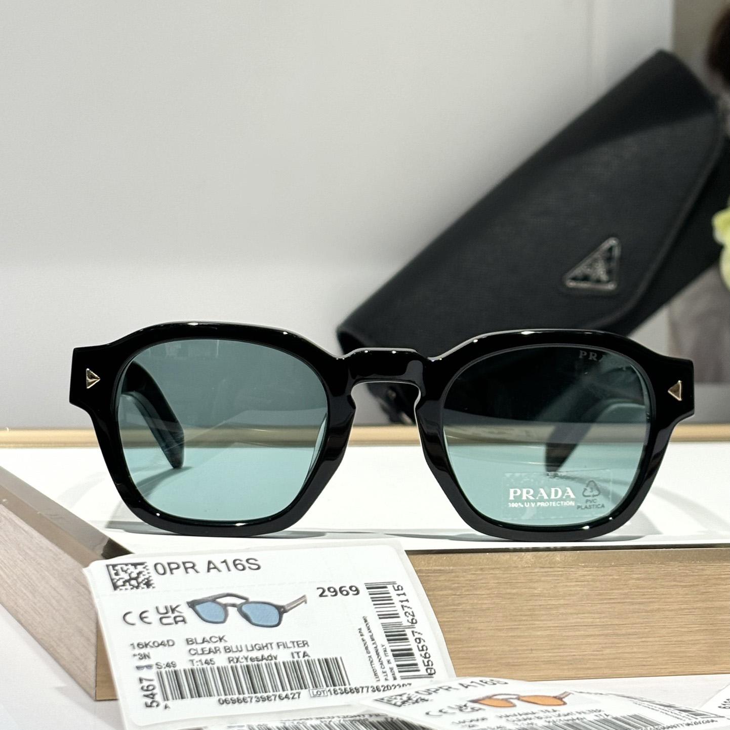 Prada Sunglasses With Iconic Metal Plaque   SPR A16SF - PerfectKickZ