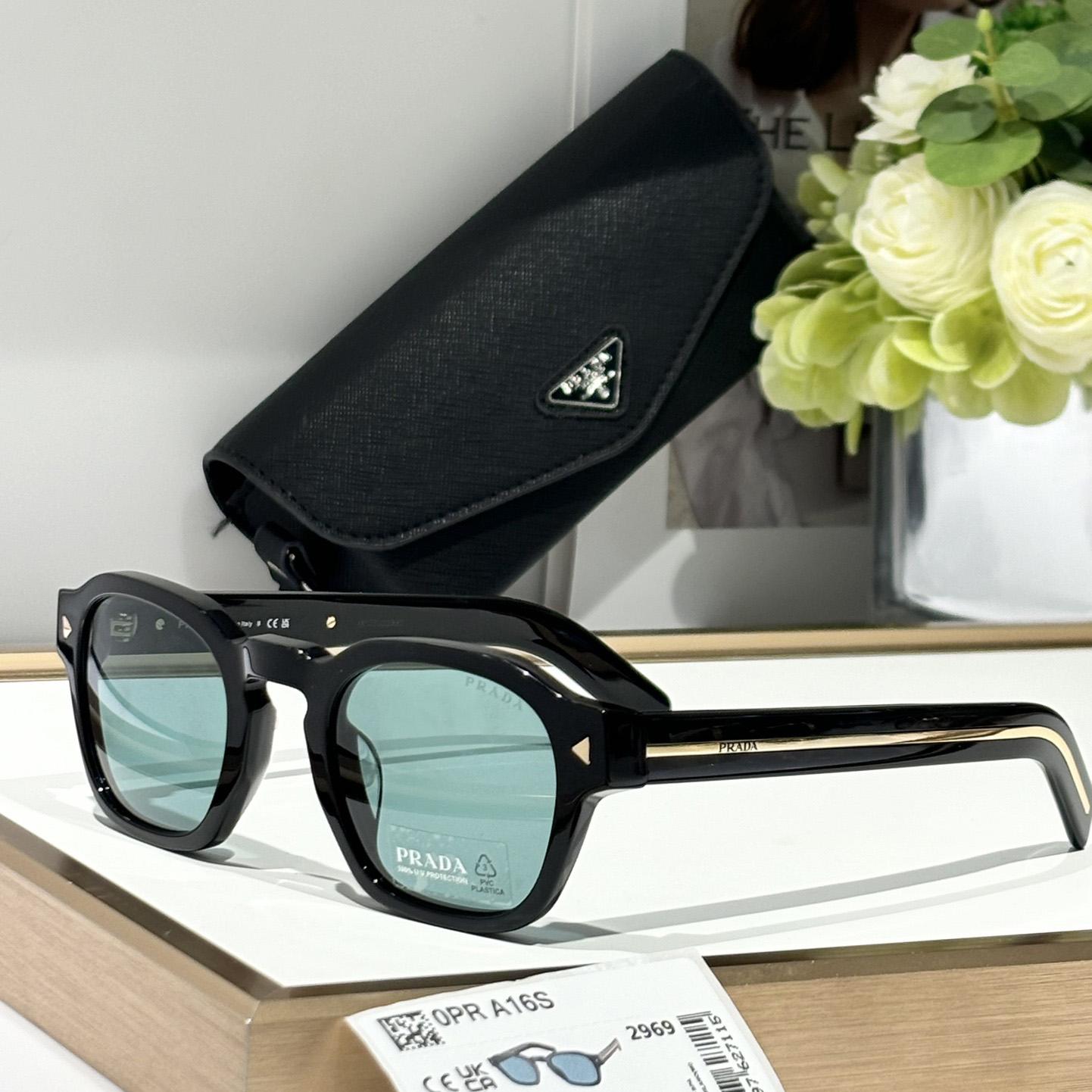 Prada Sunglasses With Iconic Metal Plaque   SPR A16SF - PerfectKickZ