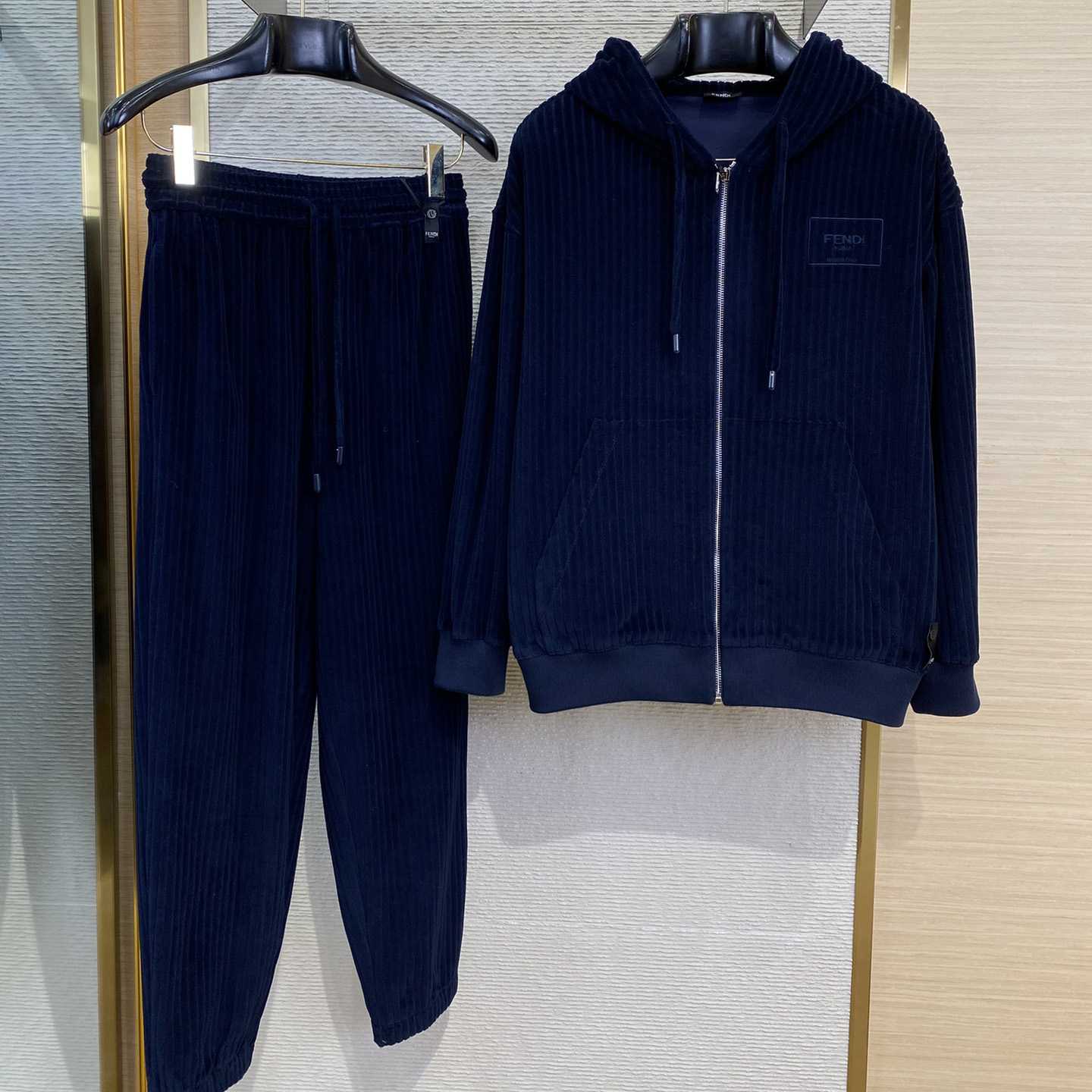 Fendi Blue Velvet Sweatshirt And Corduroy Trousers - PerfectKickZ