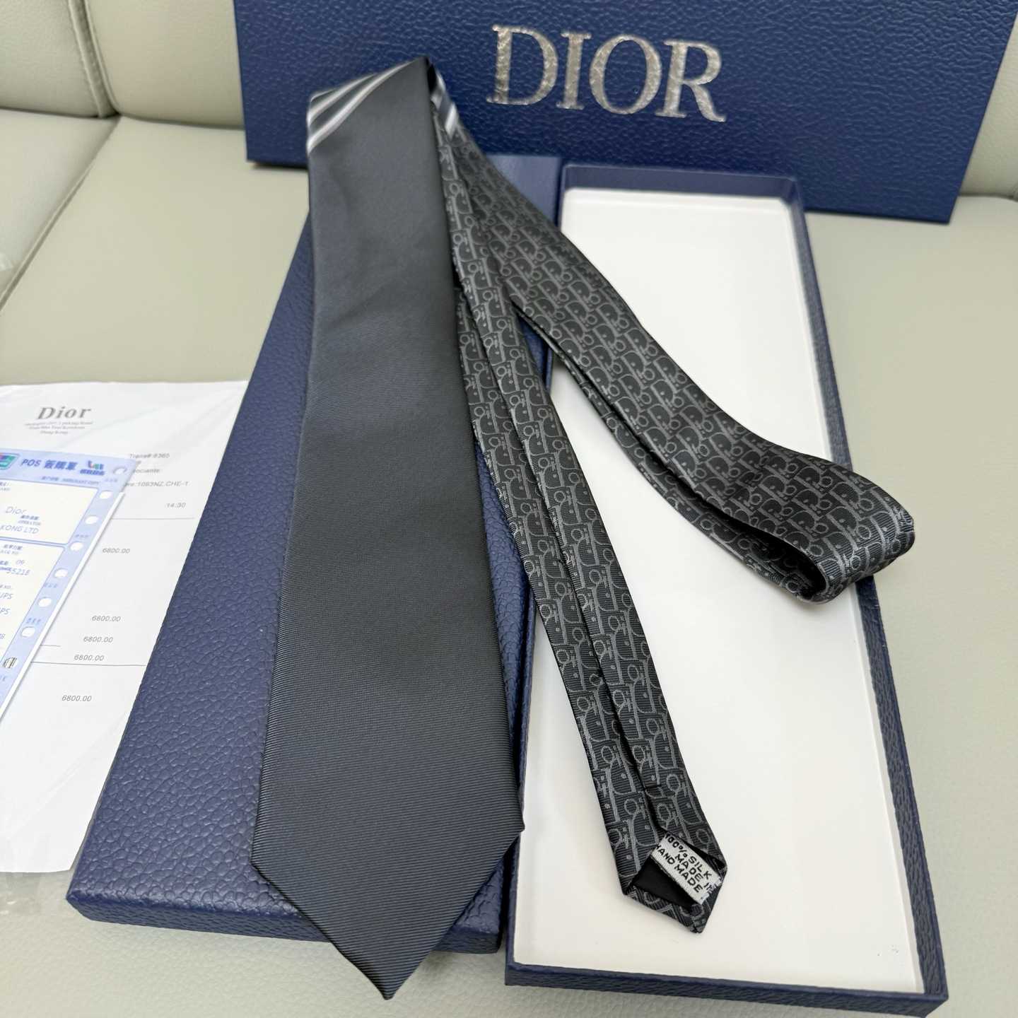 Dior Striped Dior Oblique Tie - PerfectKickZ