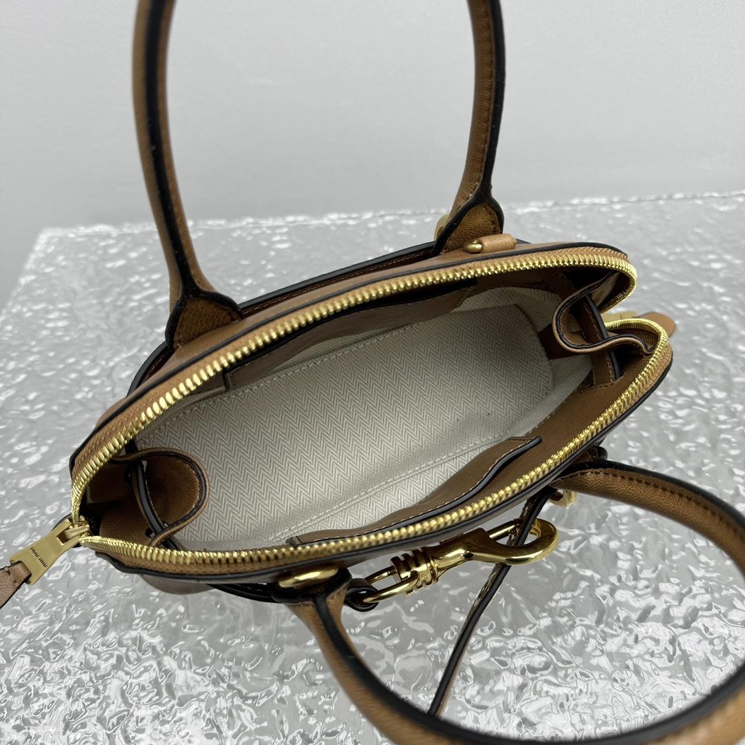 Miu Miu Aventure Leather Tote Bag (21x 8x 13cm) - PerfectKickZ