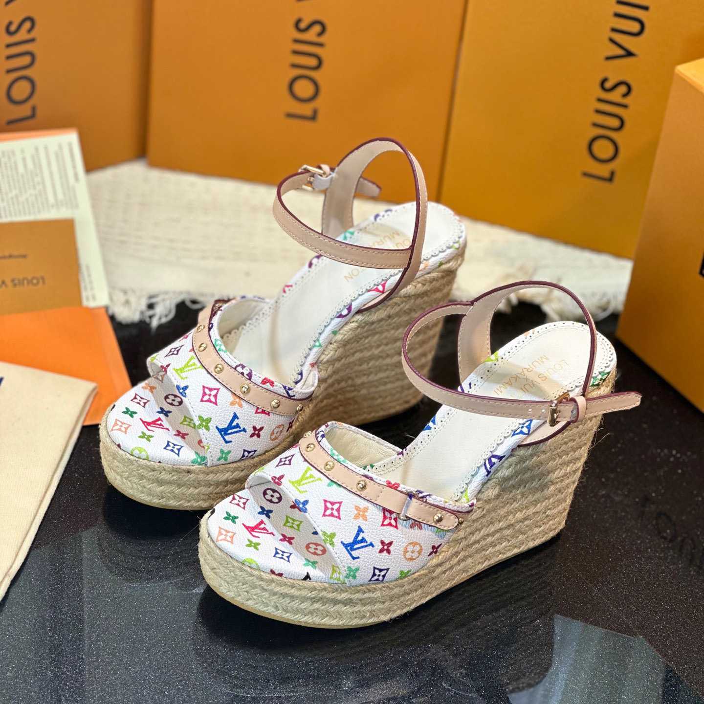 Louis Vuitton LV x TM Helios Wedge Sandal  1AGYX0 - PerfectKickZ