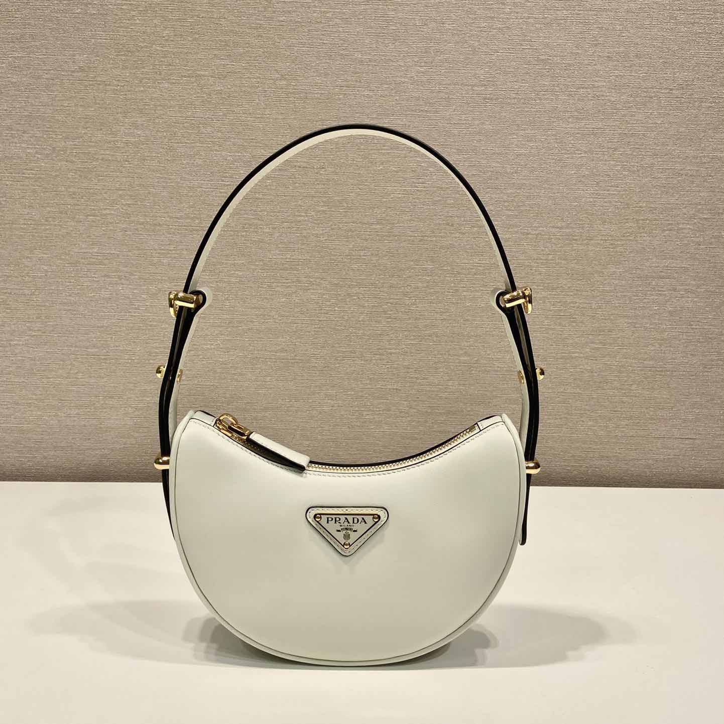 Prada Arqué Small Leather Shoulder Bag - PerfectKickZ