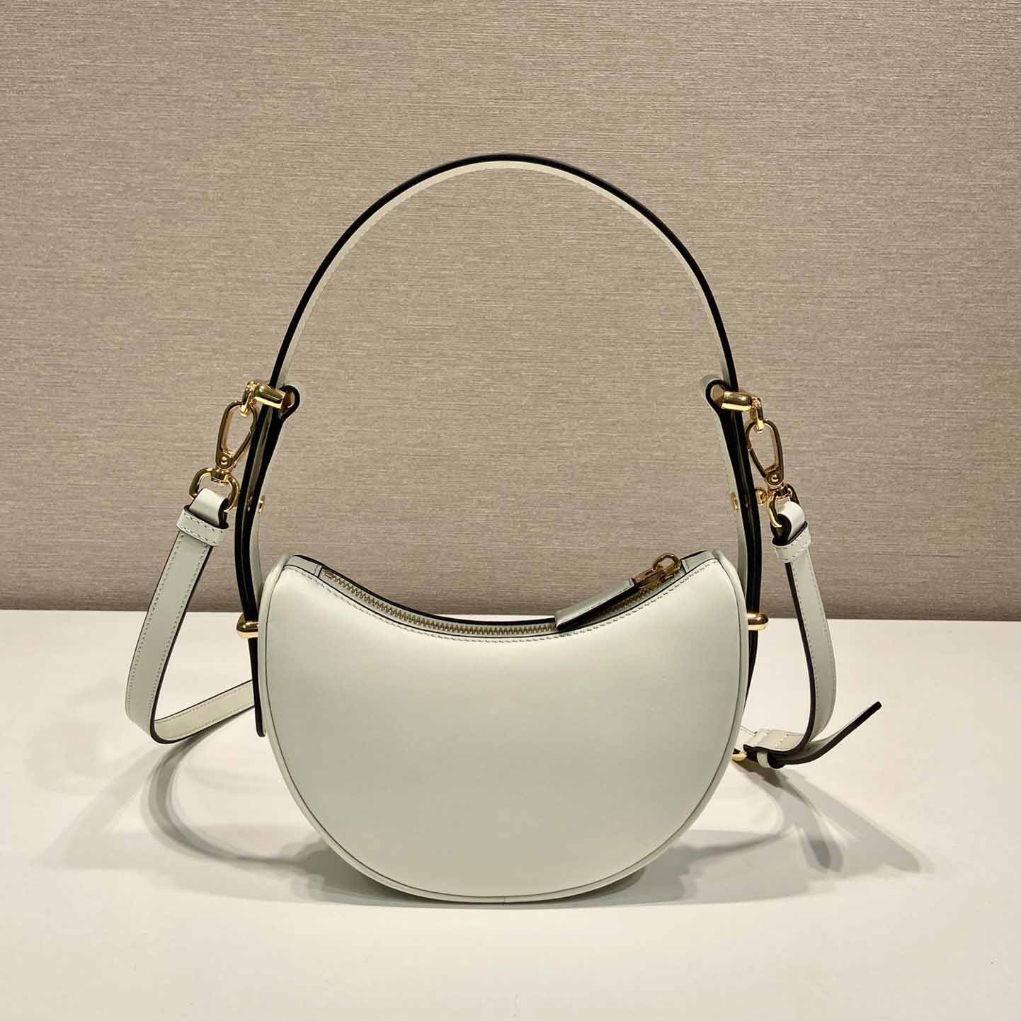 Prada Arqué Small Leather Shoulder Bag - PerfectKickZ