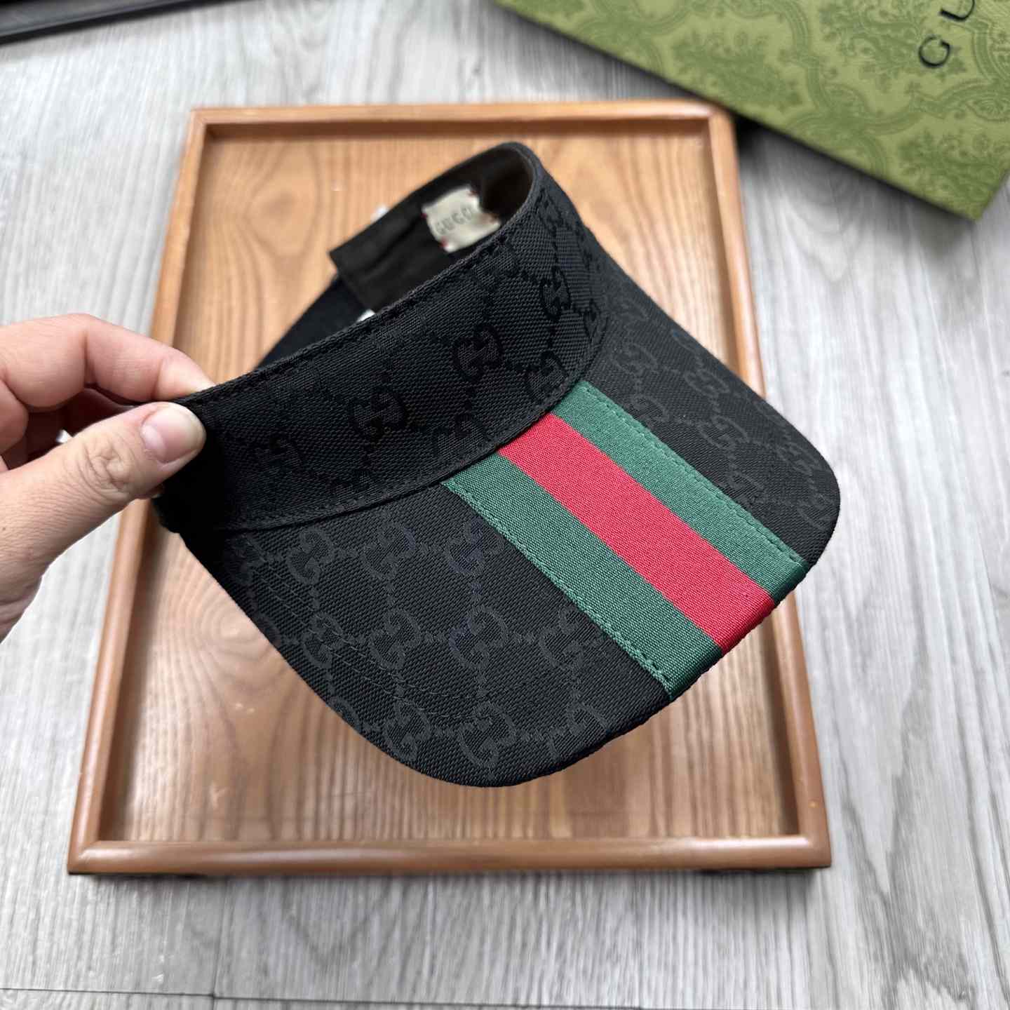 Gucci Original GG Canvas Visor With Web - PerfectKickZ