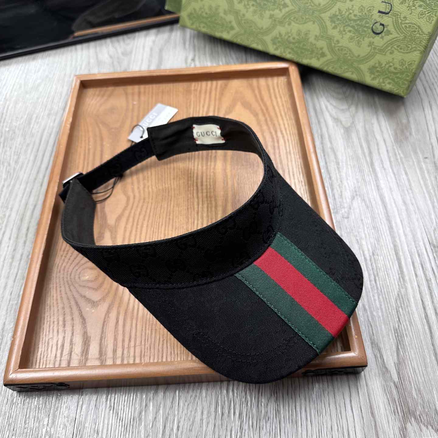 Gucci Original GG Canvas Visor With Web - PerfectKickZ