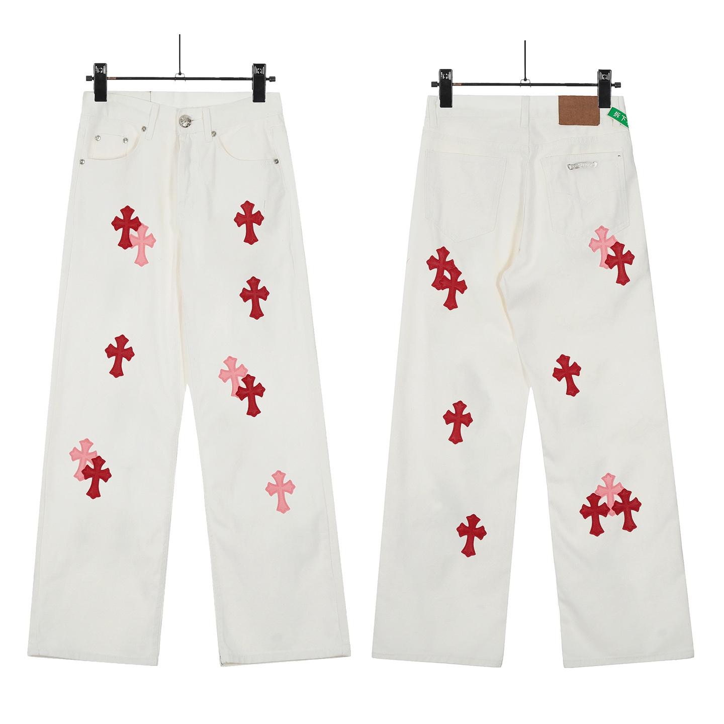 Chrome Hearts Cross Patch Jeans - PerfectKickZ