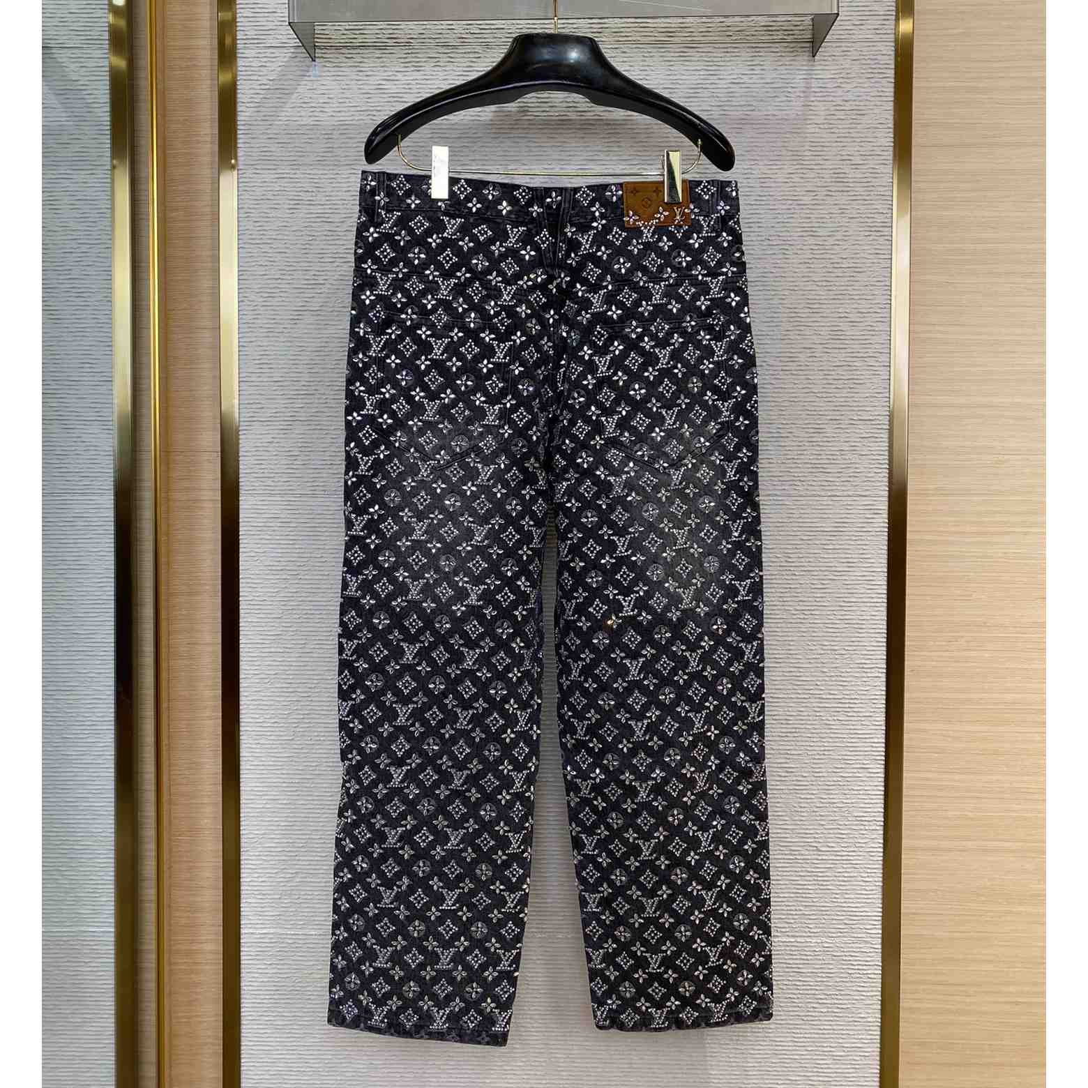 Louis Vuitton Embroidered Monogram Baggy Denim Pants   1ABY8N - PerfectKickZ