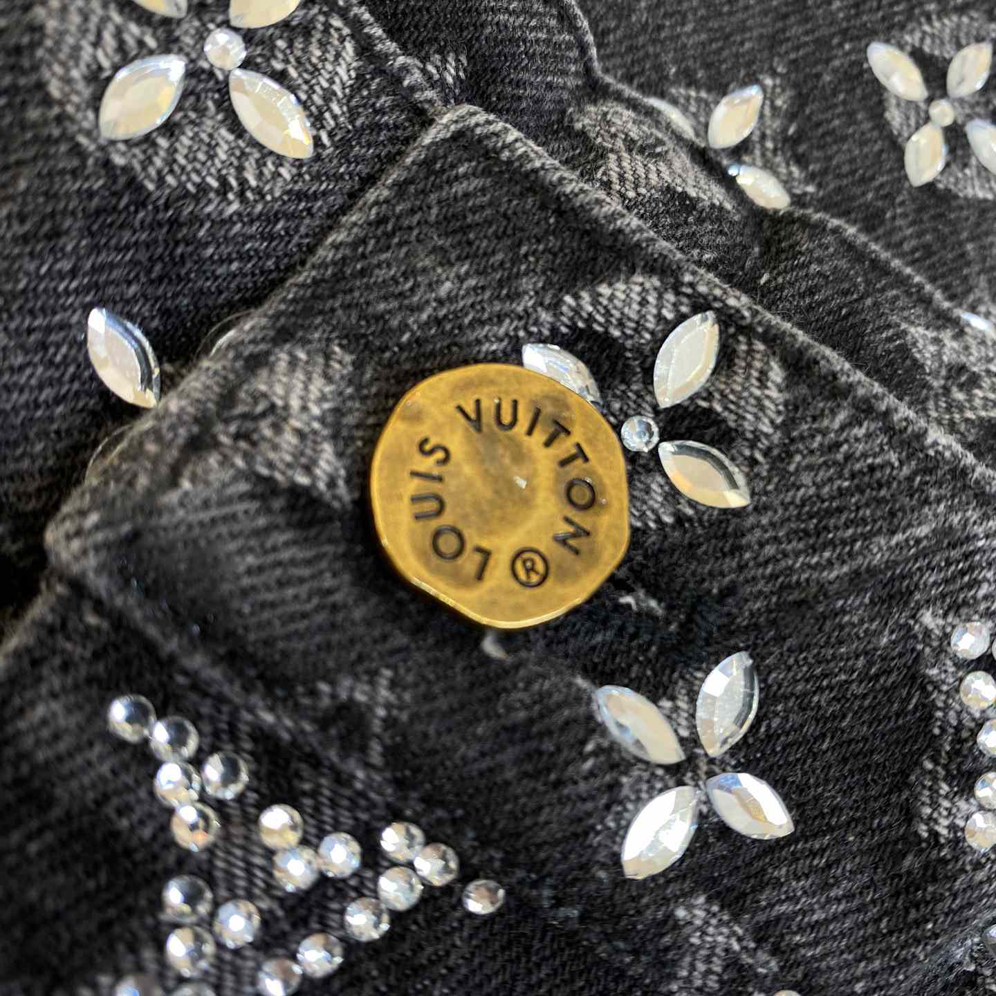 Louis Vuitton Embroidered Monogram Baggy Denim Pants   1ABY8N - PerfectKickZ