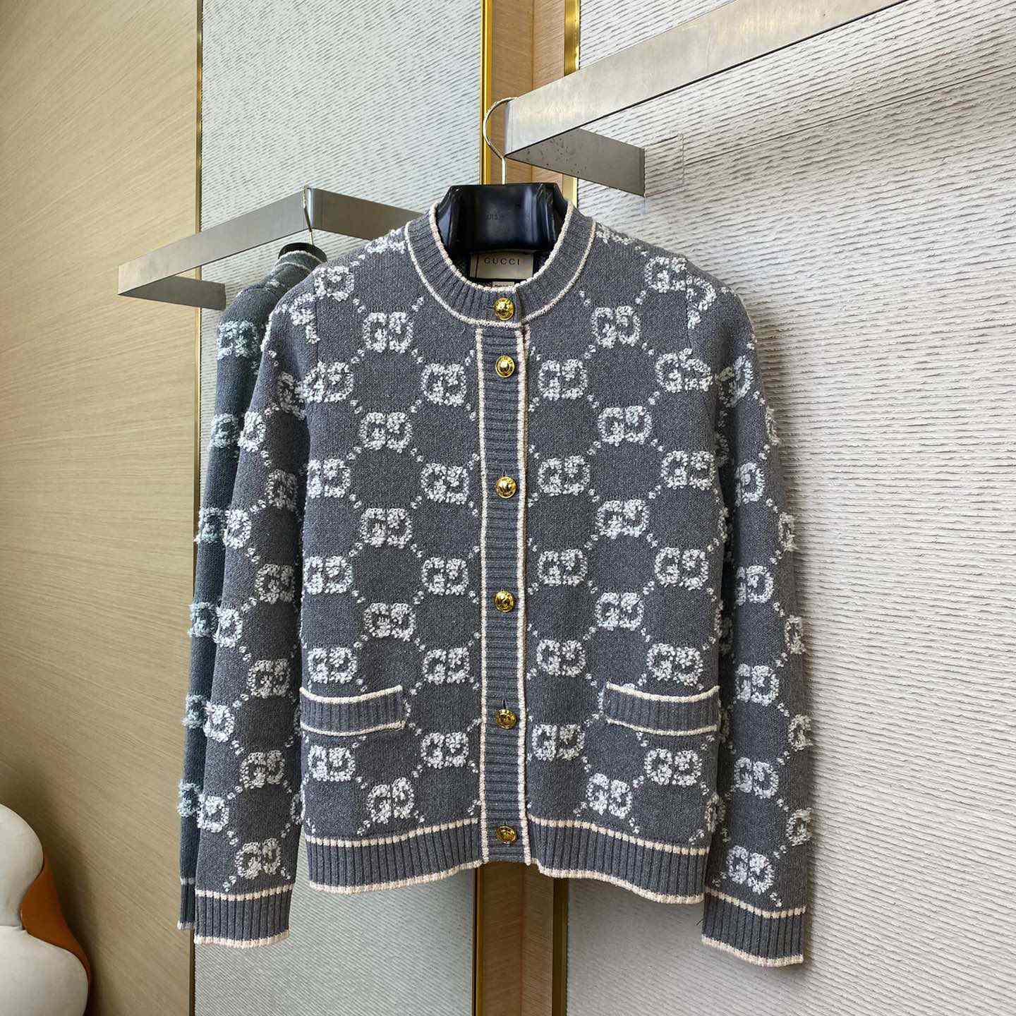 Gucci GG Wool Bouclé Jacquard Cardigan - PerfectKickZ