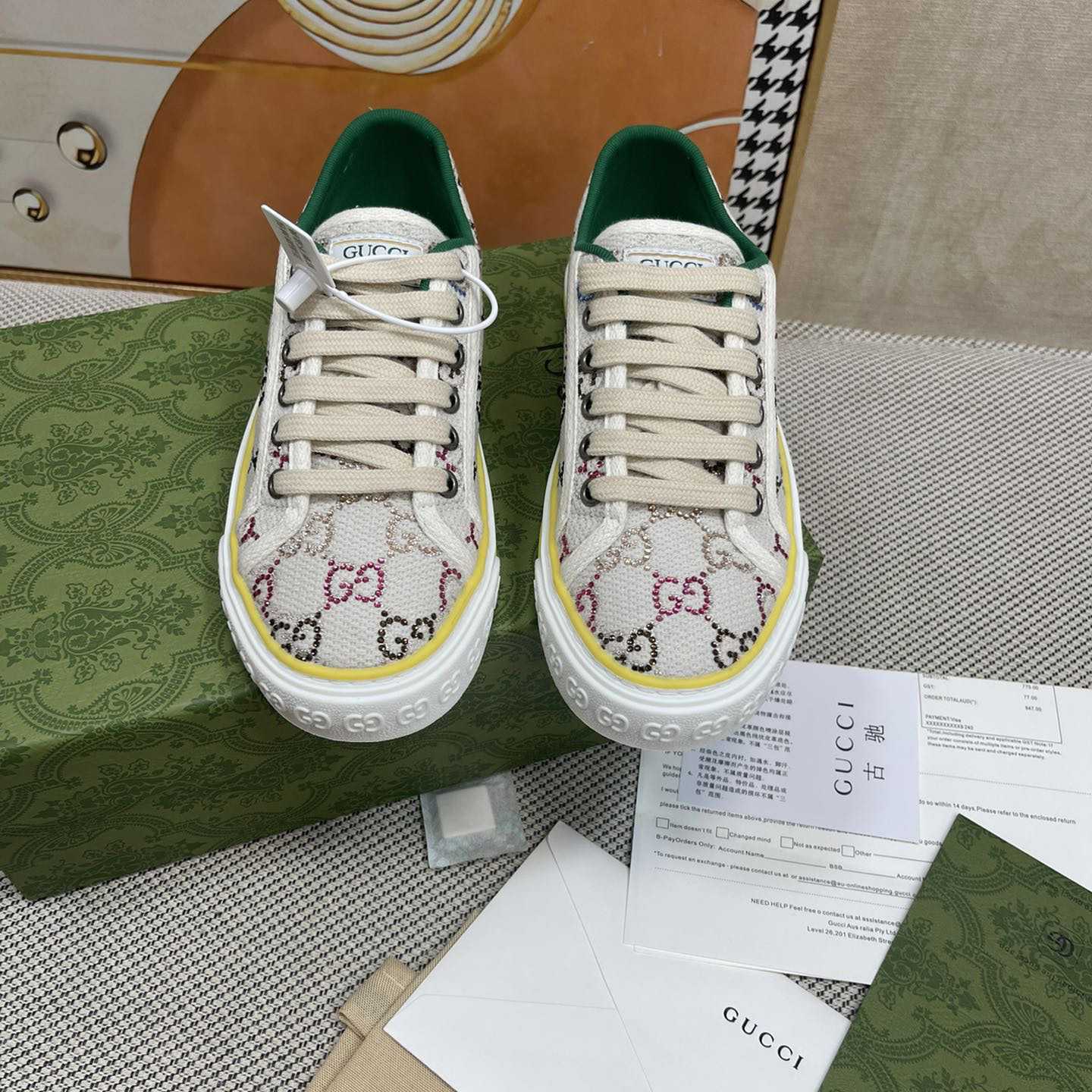 Gucci Crystal Low Top Sneakers  - PerfectKickZ