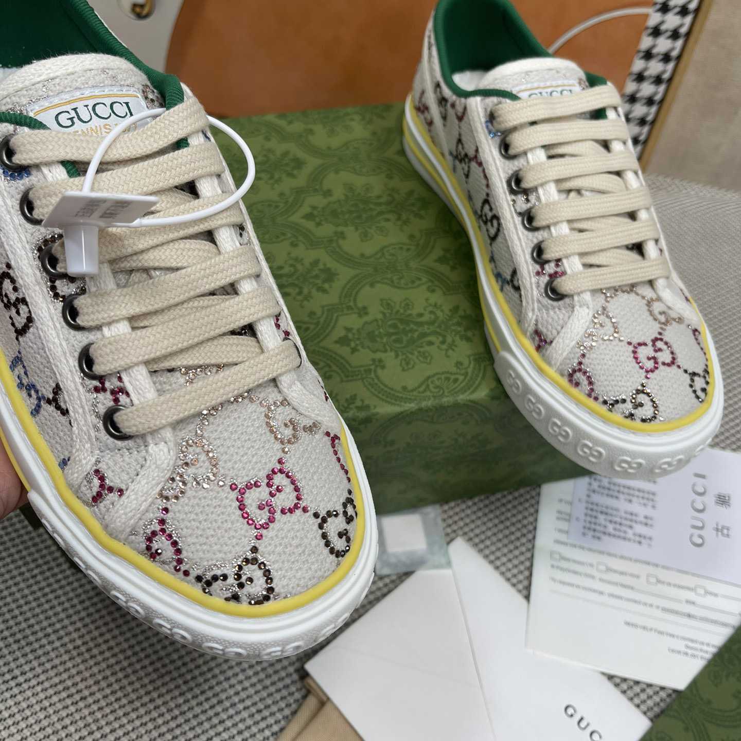 Gucci Crystal Low Top Sneakers  - PerfectKickZ