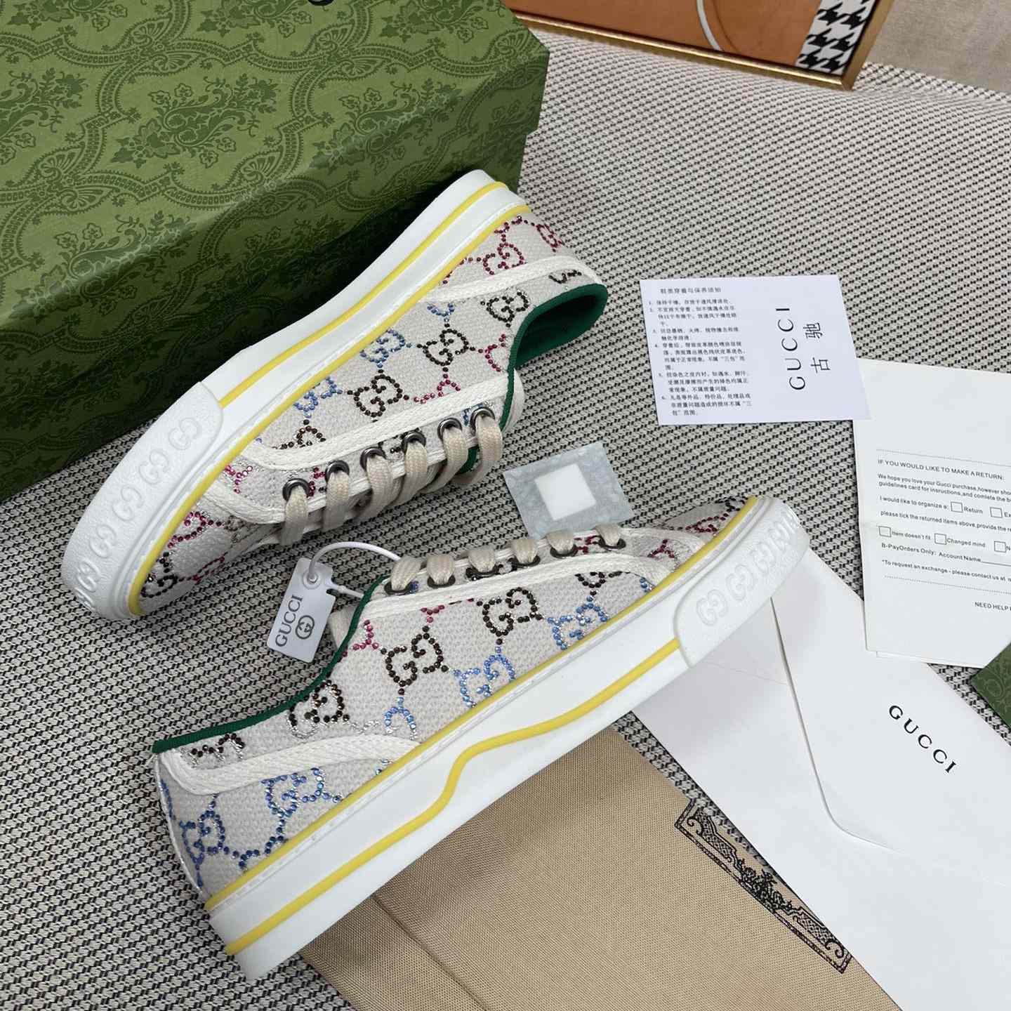 Gucci Crystal Low Top Sneakers  - PerfectKickZ