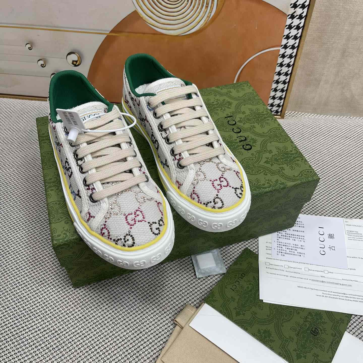 Gucci Crystal Low Top Sneakers  - PerfectKickZ