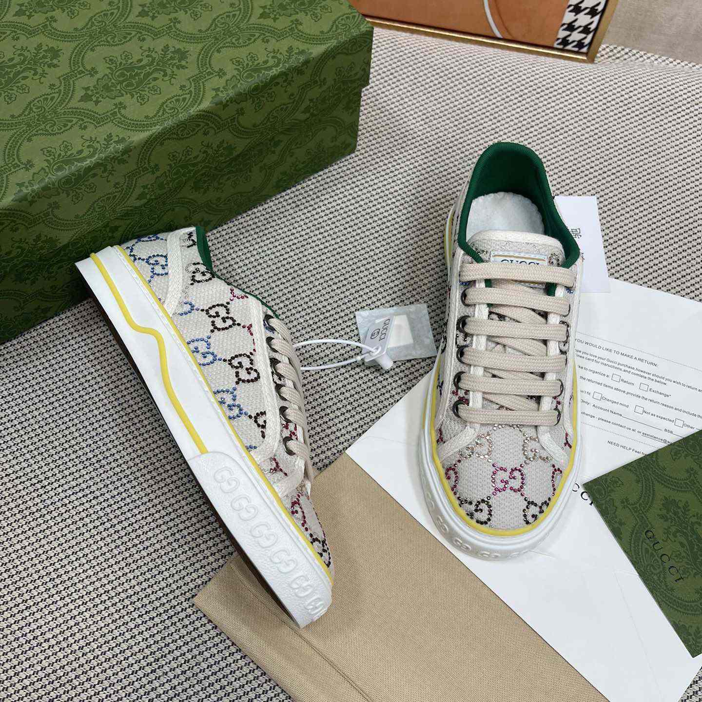 Gucci Crystal Low Top Sneakers  - PerfectKickZ