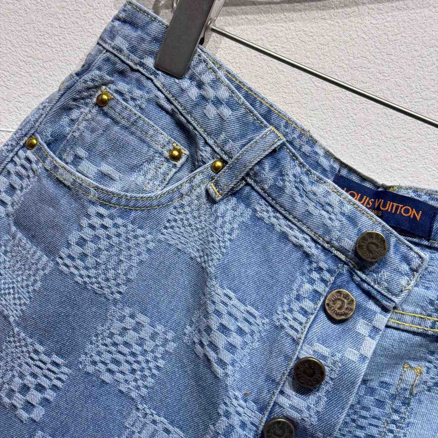 Louis Vuitton Damier Denim Shorts   - PerfectKickZ