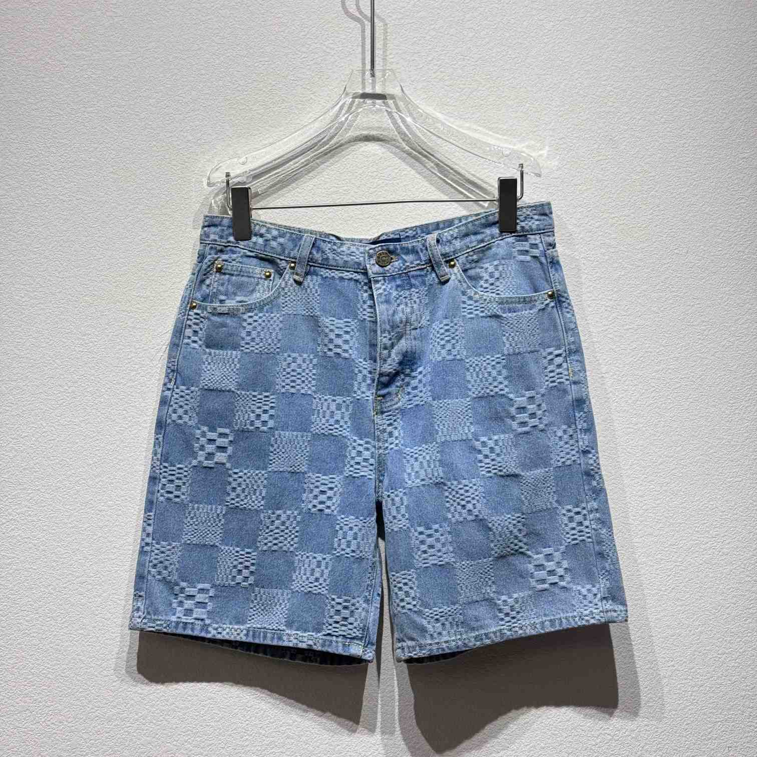 Louis Vuitton Damier Denim Shorts   - PerfectKickZ