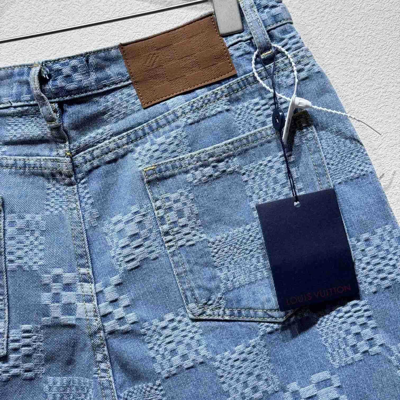 Louis Vuitton Damier Denim Shorts   - PerfectKickZ